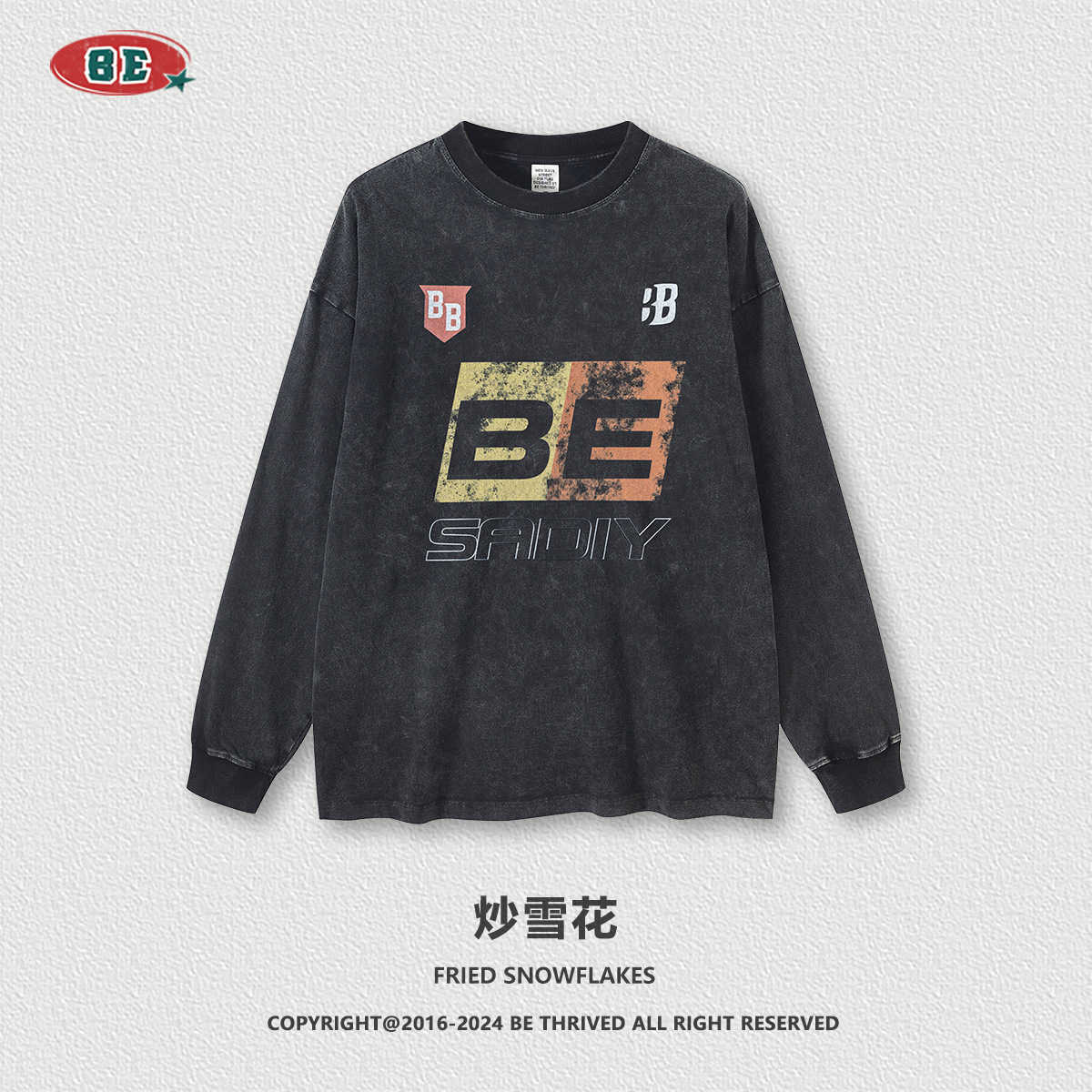 Be customizado| 2025 otoño y invierno marcas de moda estadounidenses digitales de impresión directa de inyección de manga larga camiseta de comercio exterior personalizada transfronteriza