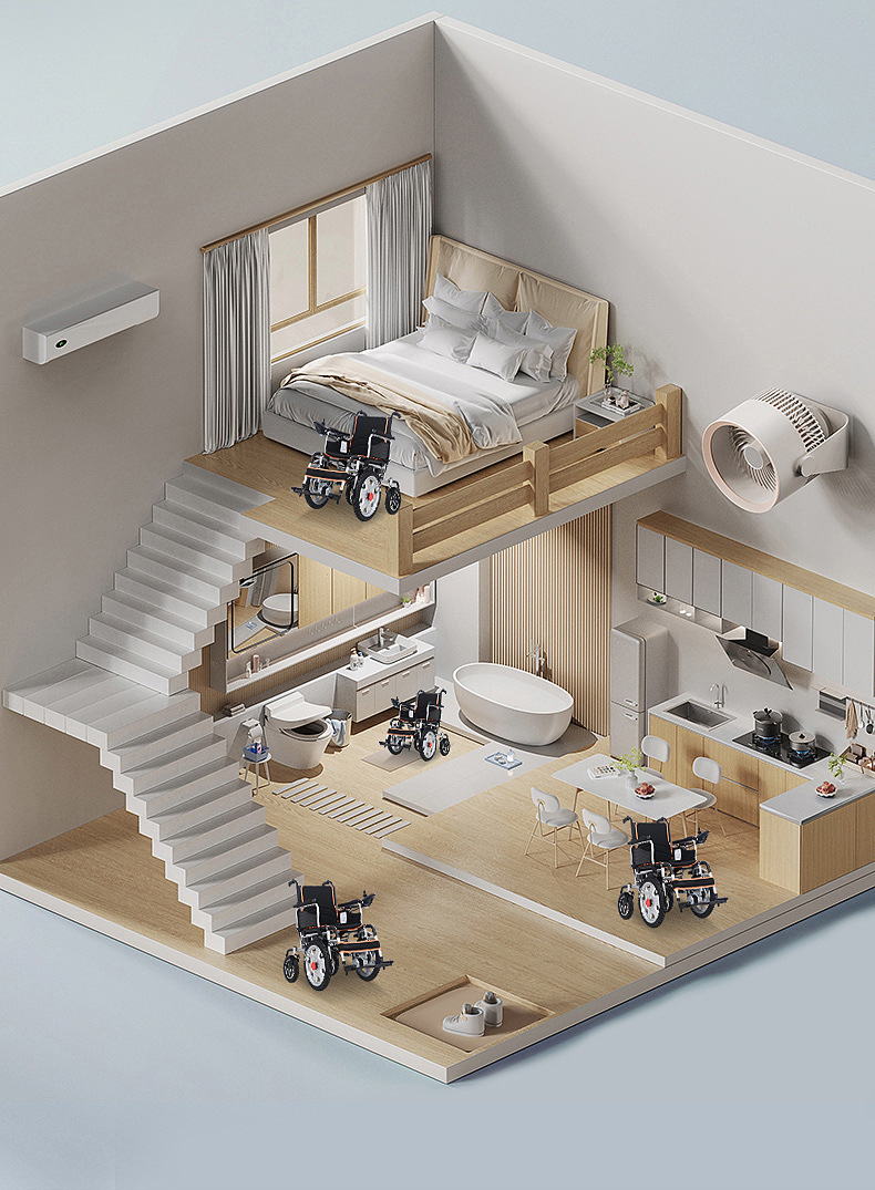 Billionaire Elderly Electric Wheelchair with Large Front Wheels, Flexible Folding, Smart Electric Mobility Scooter for Disabled and Elderly
