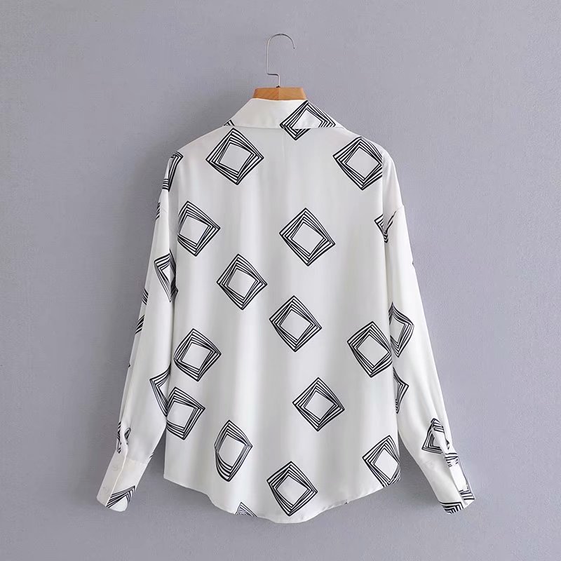 geometric rhombus check shirt  NSAM36320