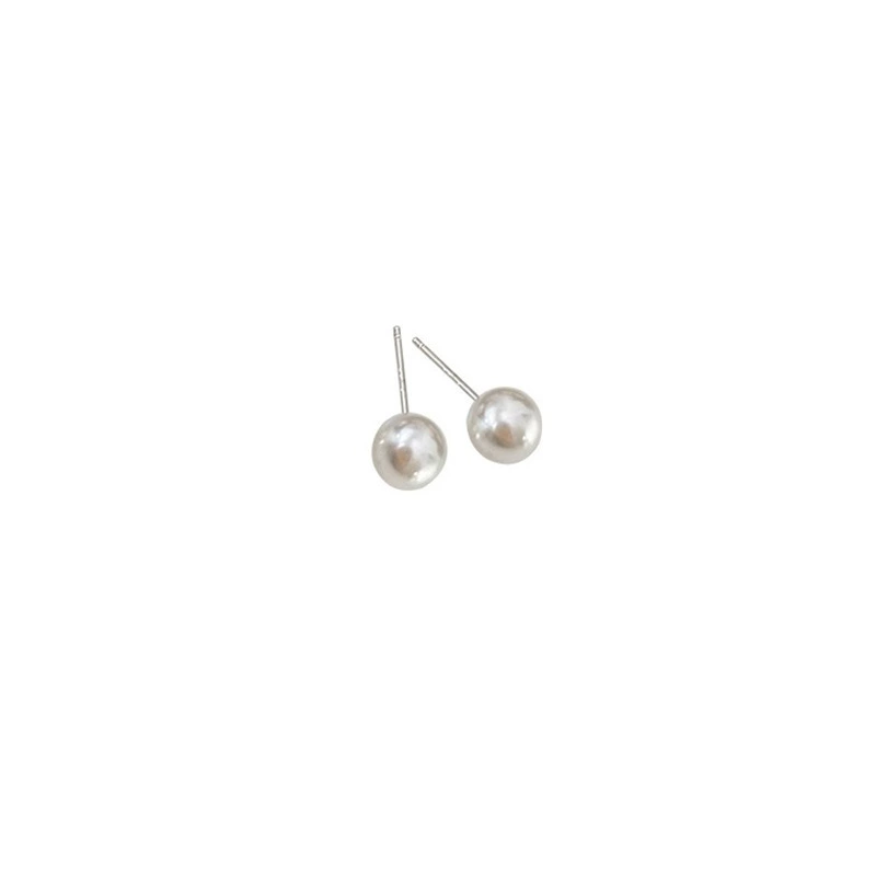 Pearl earrings, small elegant studs, light‑luxury minimalist style