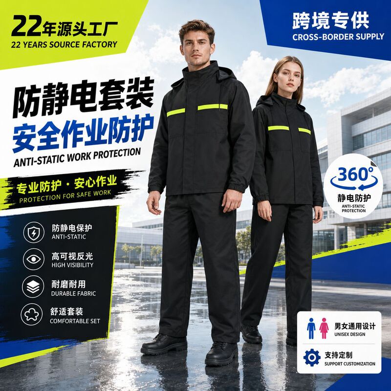 Factory direct supply of anti-static split-type raincoats for oil fields, power grids, chemical plants, and gas stations, reflective raincoat set Factory direct supply of anti-static split-type raincoats for oil fields, power grids, chemical plants, and gas stations, reflective raincoat set