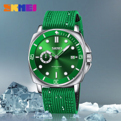 時刻美男士時尚休閒腕錶簡約防水輕奢石英表夜光指針尼龍手錶