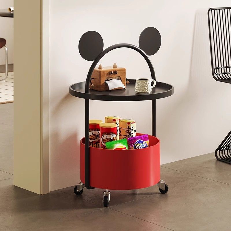 Sofa Side Table with Mickey Living Room Trolley Coffee Table Children's Room Cartoon Storage Cabinet Bedroom Bedside Table