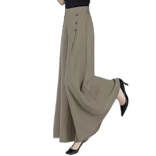 Women's Summer 2025 Loose-Fitting Flared Nine-Tenths Harem Wide Leg Pants Skirt with Volume for Petite and Plus Size