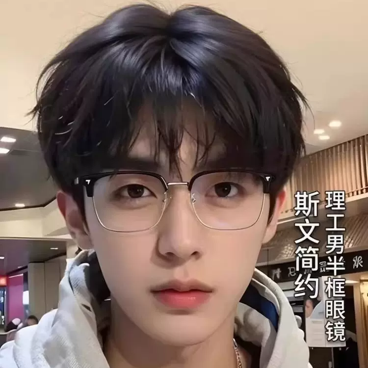 日常通勤变色近视眼镜男可配度数痞帅理工男复古防蓝光光学平光镜