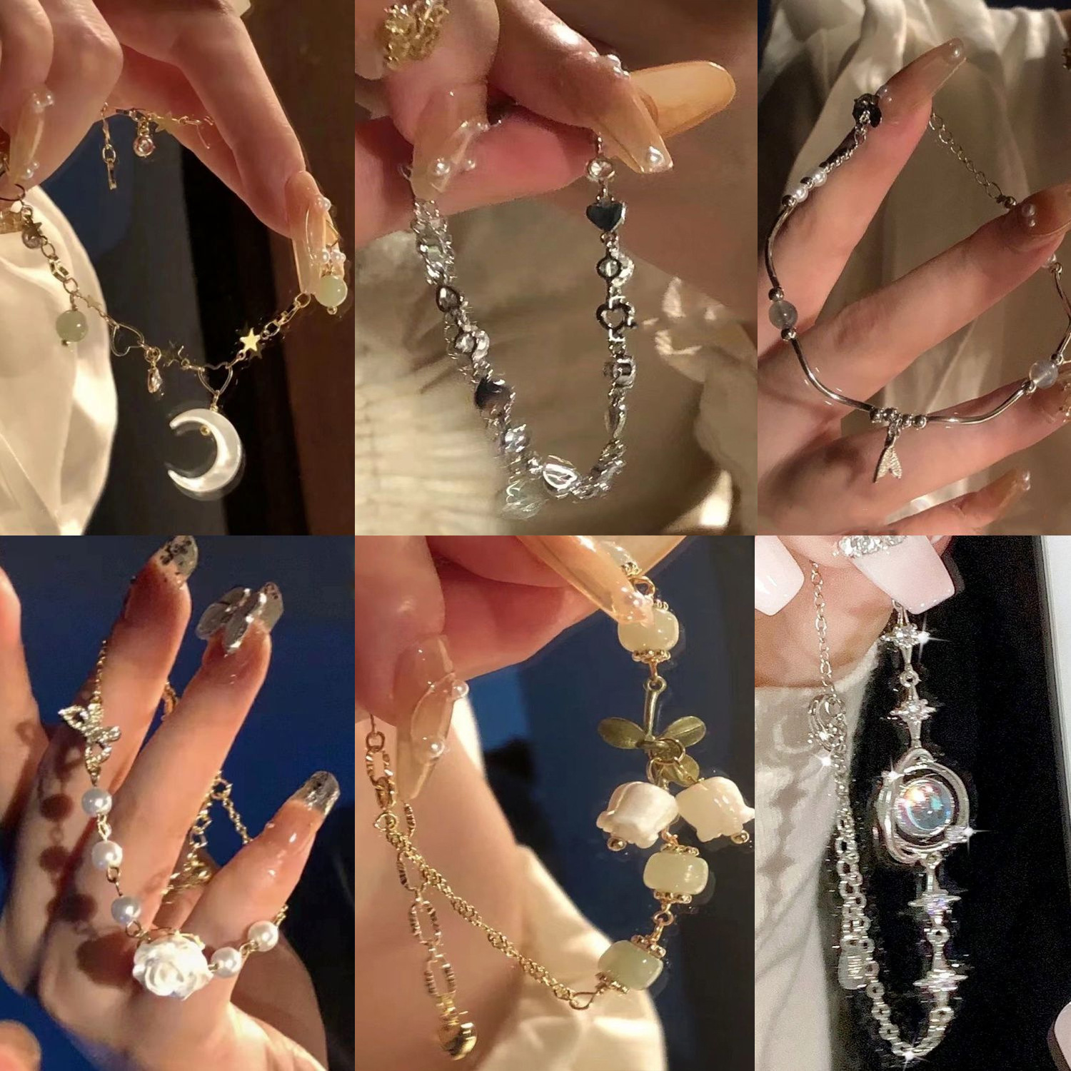 2023 New Lily bracelet female fresh Camellia beaded stitching design girlfriends bracelet gift