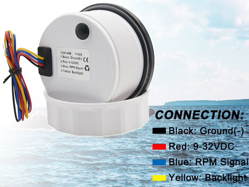 Gasoline engine timer tachometer for marine and automotive use, high-precision DC motor-type engine 85mm dashboard instrument