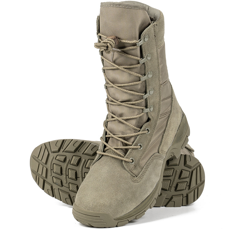 High-top combat boots Green desert boots Brown boots Light combat boots Training boots_voghion.com