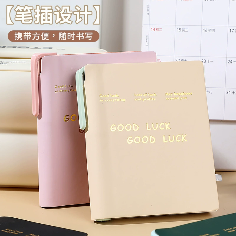 Pen insert leather notebook simple retro color soft leather work notebook horizontal line diary pocket notebook wholesale