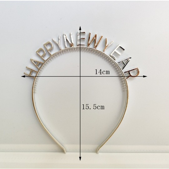 Edición coreana de feliz año nuevo cabeza de Aro letra inglesa happinewyear cabeza de Aro Corona gorra de cumpleaños al por mayor