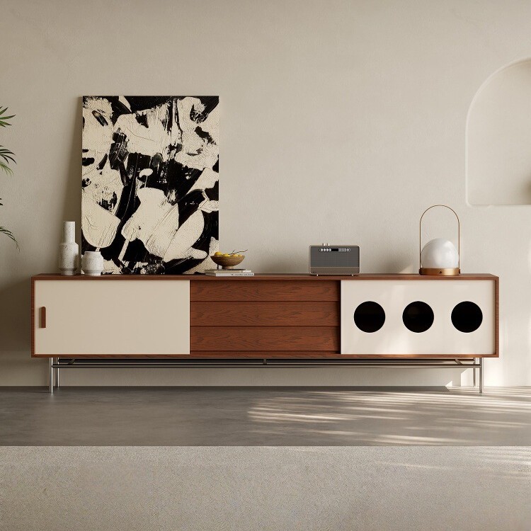 Italian Minimalist Solid Wood Tv Cabinet for Home Small Living Room Bauhaus Tv Cabinet Designer Storage Tv Cabinet