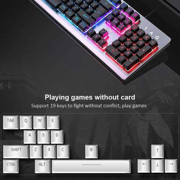 Wired Mechanical Gaming Keyboard With Rgb Backlit And Usb Cable_voghion.com