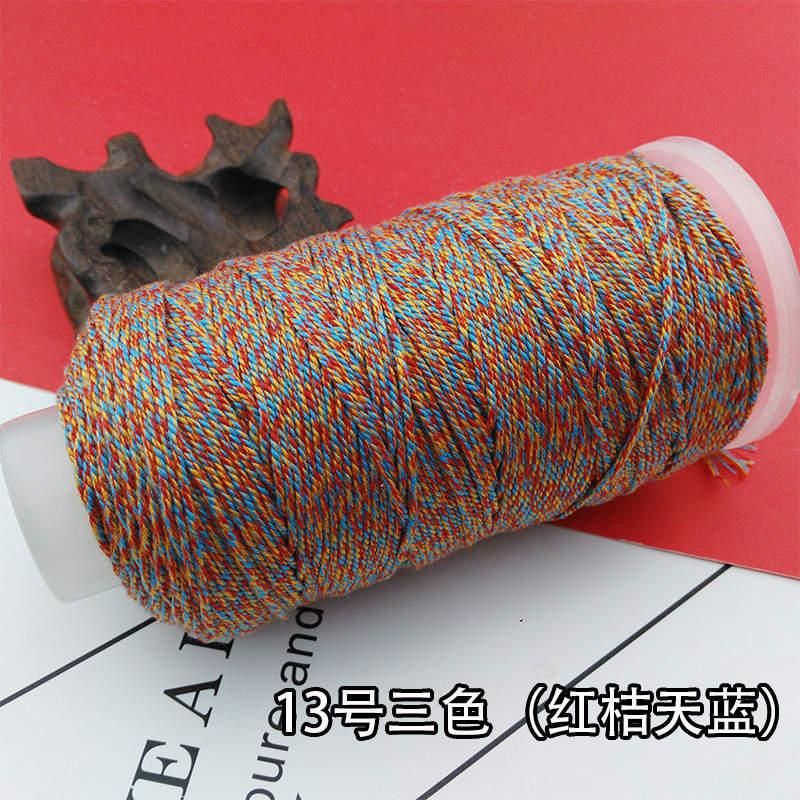 手もみ綿の糸の大きい巻きの綿の縄の多色のグラデーションのストランドのdiyの手の編みのブレスレットのネックレスの文はロープのチベット式を遊びます。|undefined
