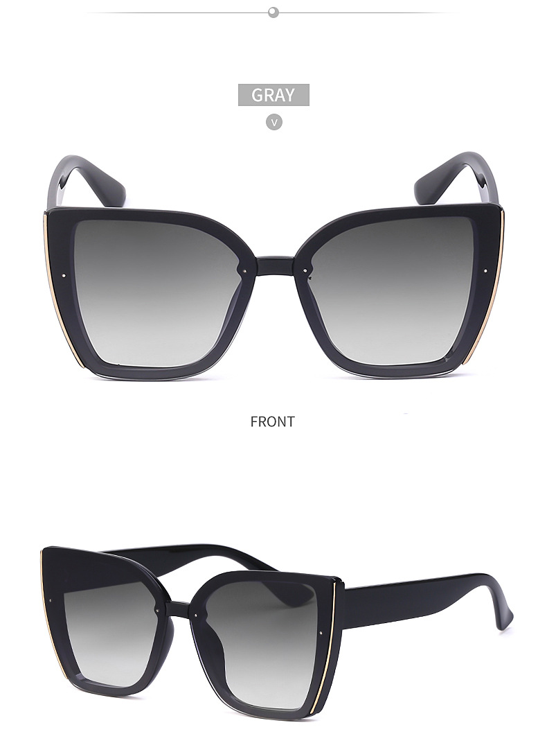 Sonnenbrille mit großem Rahmen für weibliche Trendsetterinnen. Fashion Net Red Cat Eye-Sonnenbrille für Frauen, koreanische Version_voghion.com