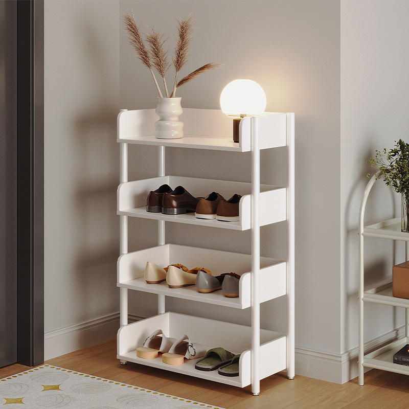 Estante de entrada de estilo crema, estante de entrada a la puerta, piso a la puerta del hogar, estante de almacenamiento interior, estante multicapa, zapatero simple