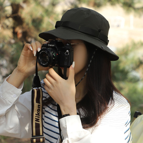 Outdoor foldable fisherman hat Japanese neutral pot hat casual travel sunshade hat for girls and boys summer quick-drying hat