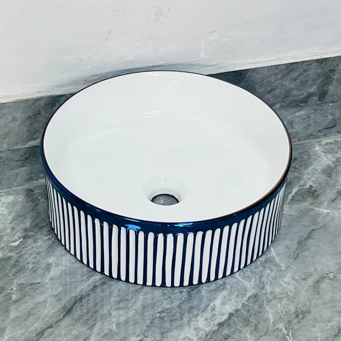 Ceramic Striped Wash Basin Bathroom Cabinet Color Wash Basin Sink Above Counter Wash Basin Sink