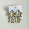 Fashionable multicoloured spray paint, retro earrings, European style, flowered