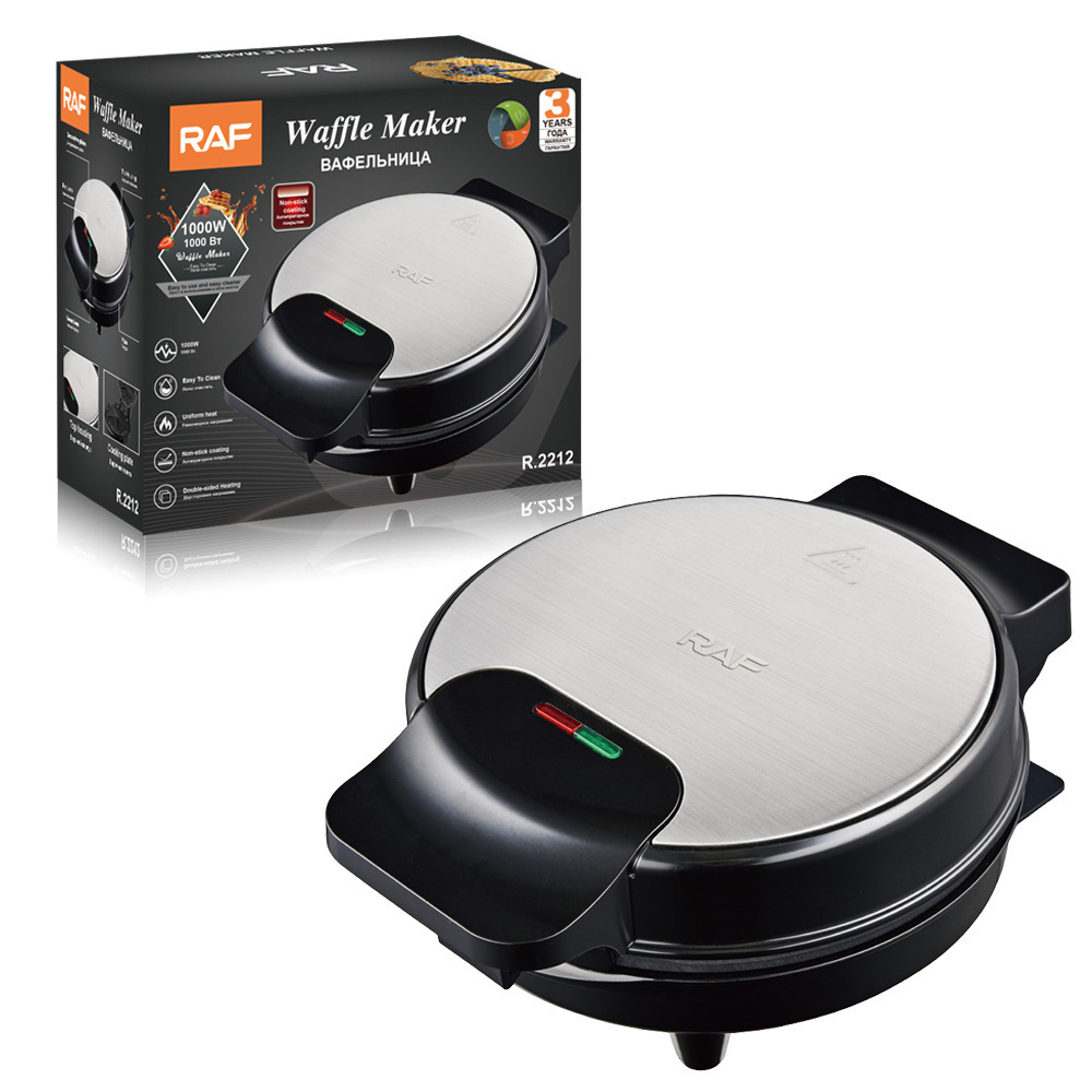 Máquina de desayuno europea, máquina de waffles, calentamiento de doble cara, galleta eléctrica, galleta de torta, máquina de comida ligera, sándwich multifuncional
