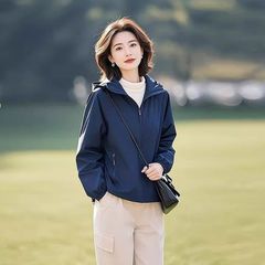 2025春秋新款设计感蓝色冲锋衣薄款外套女休闲百搭感夹克上衣