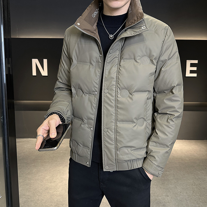 Cross-Border Supply 2025 New Winter Shopkeeper Style Stand Collar New Gray Duck down Thickened Trendy Versatile Men's down Jacket