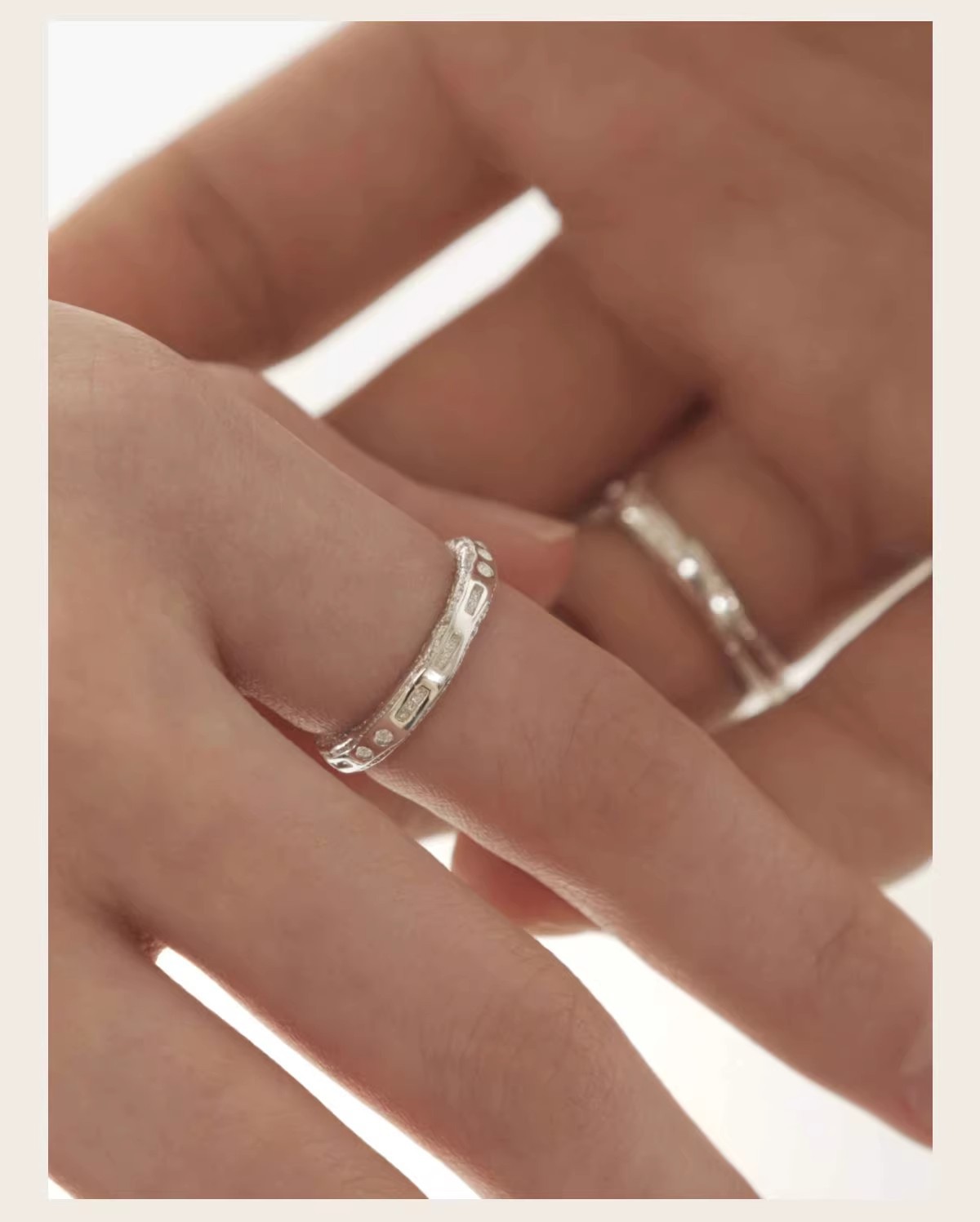 Anelli in argento puro 999 con codice Morse LOVE per uomo e donna, semplici anelli a fascia, anelli aperti leggeri e di alta qualità_voghion.com