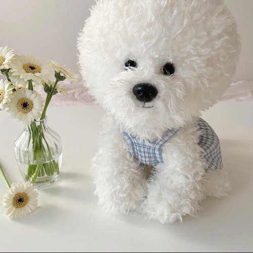 Bow pleated plaid dog skirt spring and summer cat two-legged dress princess style pet clothes wholesale