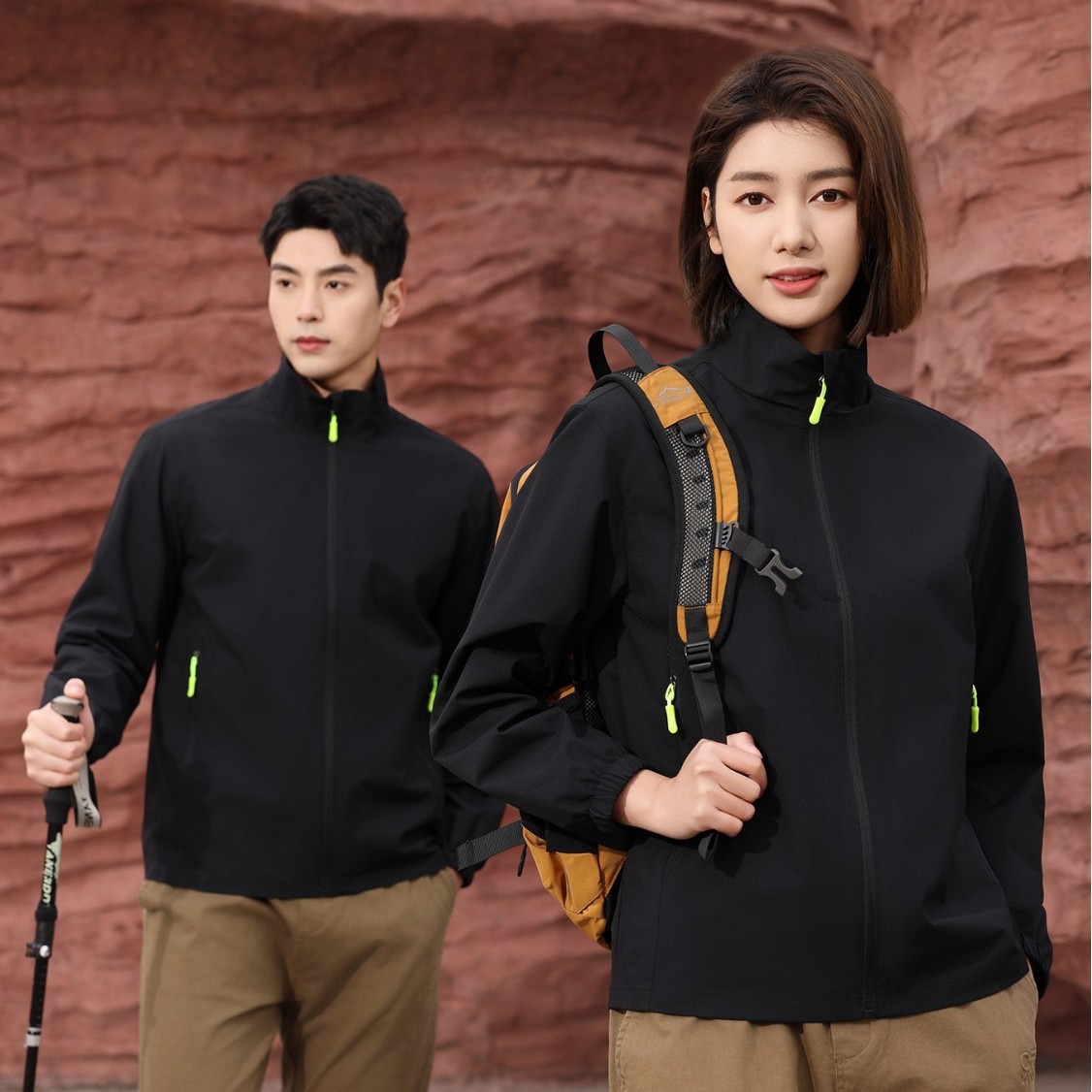Thin Stand-Up Collar Jacket with Printed and Embroidered Corporate Work Clothes, Auto Repair Shop Clothes, Labor Protection Work Clothes, Outdoor Autumn Windproof Jacket