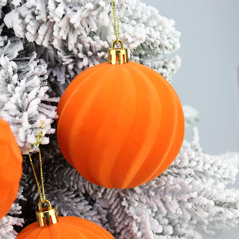 Bolas de Navidad floqued Bolas de Navidad Bolas de Navidad Decoraciones de Navidad Colgantes de árbol de Navidad Decoraciones de Navidad Colgantes de Bolas Floqued