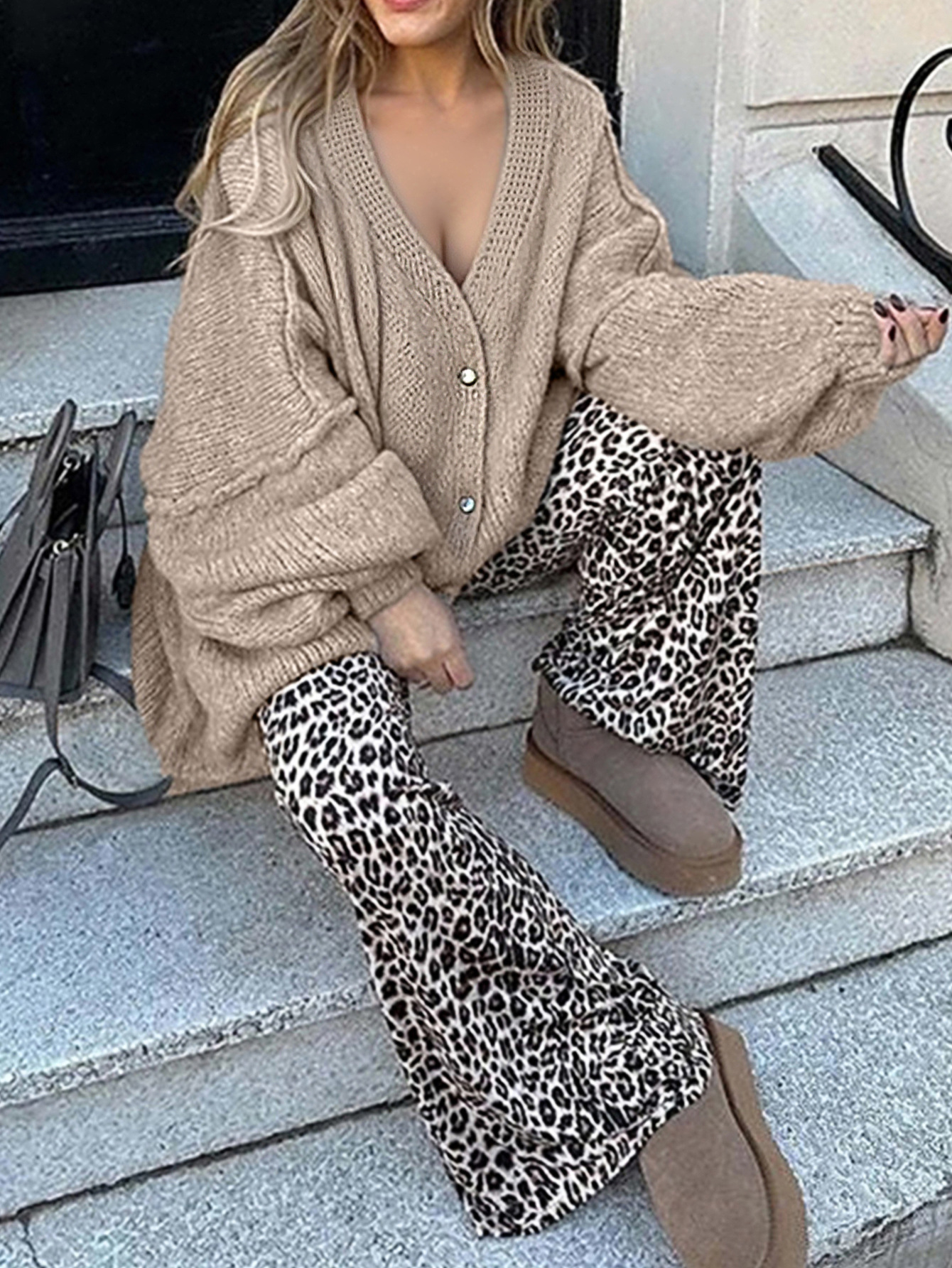 Kaikuo transfronterizo Europa y América Casual simple camisa de lana de manga ancha suéter de mujer 2025 otoño y invierno Amazon estación independiente