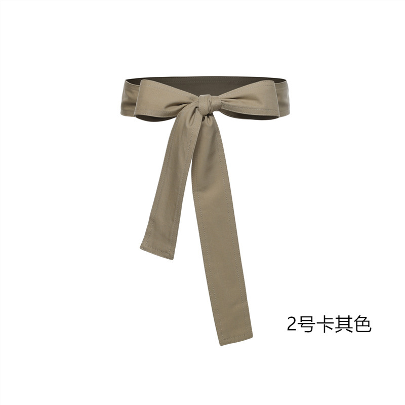 Windbreaker Belt Women's Strap Cloth Lace-up Decorative Dress Tie-up Waistline Khaki Accessories Simple Belt