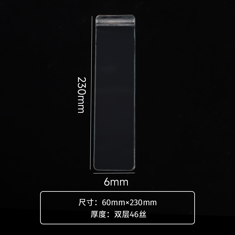 6*23 cm*trong suốt hai mặt*dày 46 lụa*1