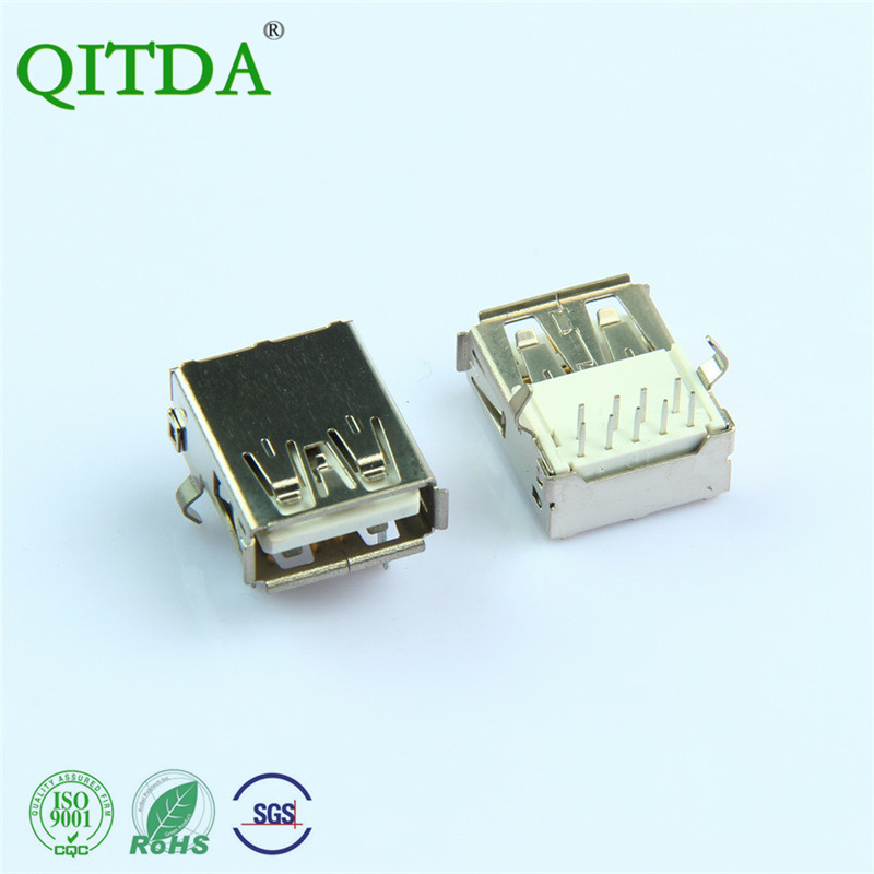 USB座子TYPE A接口连接器厂家插座接口usb3.0卧式90度短体DIP母头