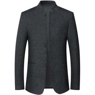 Spring 2023 New Chinese Collar Suit Middle-aged Korean Slim-fit Business Casual Suit Coat 9933