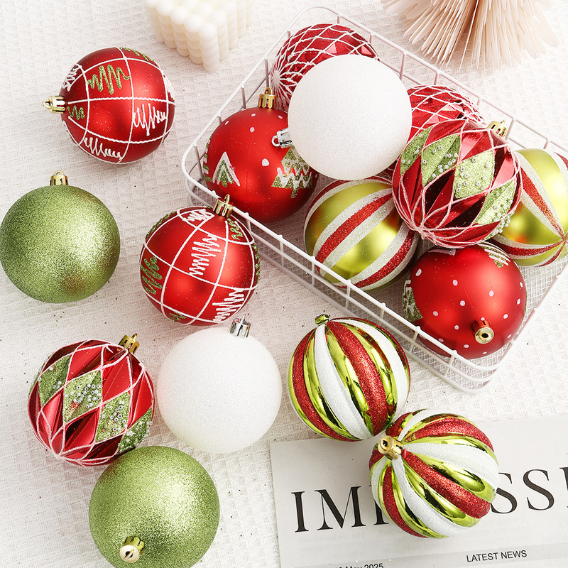 アマゾン精品8cm/彩色クリスマスボールセットクリスマスツリーストラップ飾りクリスマス装飾品配置|undefined