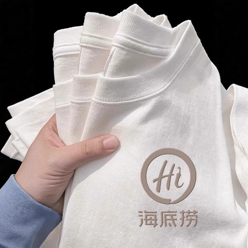 Heavy Weightweight Pure Cotton T-Shirt Custom Work Clothes Round Neck Short-Sleeved Advertising Shirt Printed Logo Cultural Shirt Class Uniform Printing Wholesale