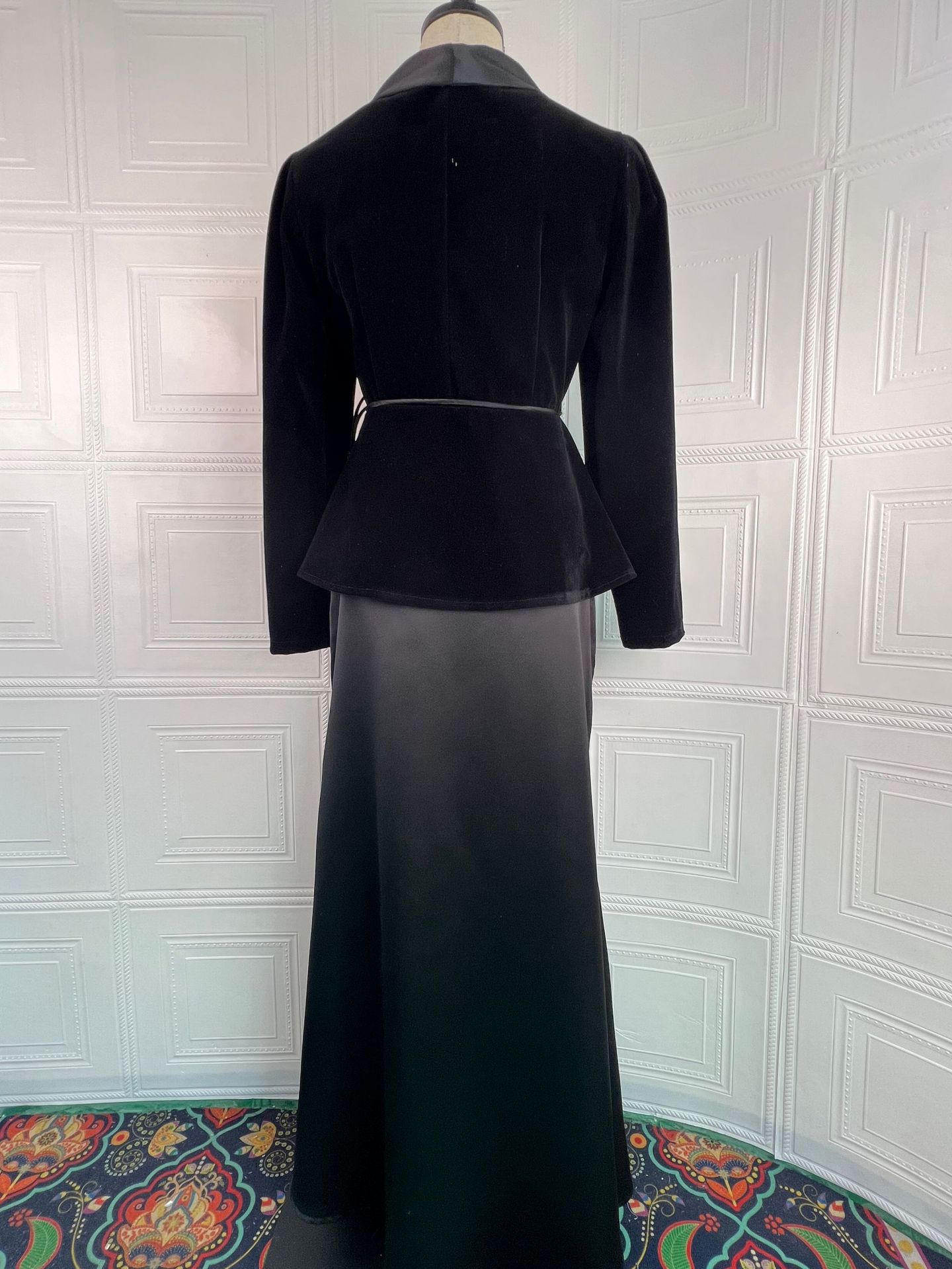 Women's Velvet Suit Jacket And Skirt Set New Fashion_ecoleips.com