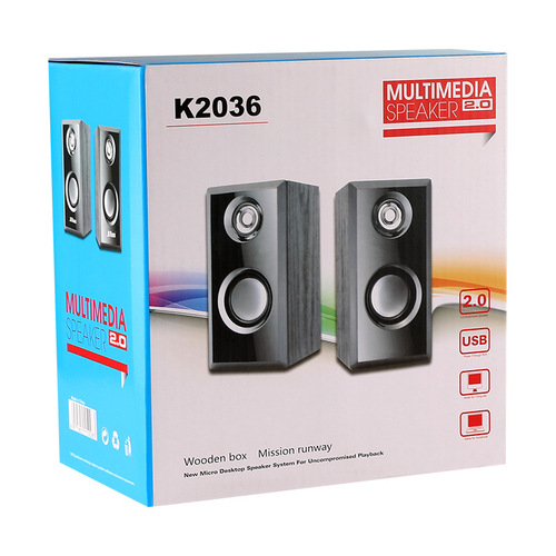 2036 Wooden Speaker USB Laptop Multimedia Computer Desktop Remote Control Mini Speaker 2.0 Subwoofer