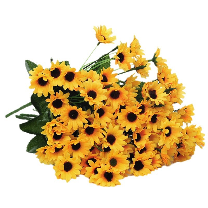 Simulación girasol escritorio flor falsa Simulación plantas verdes adornos en macetas decoración del hogar plantas de interior bonsai flores café image 6