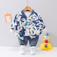 男童秋装夹克衫2021新款男宝宝儿童外套中小童秋款时尚韩版三件套