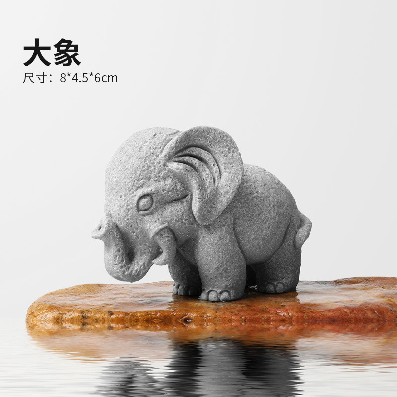 Pecera Arenisca azul Arenisca Dibujos animados Decoración de paisaje de bonsai de león Hippo Decoración de micropaisaje Tallado a prueba de piedra