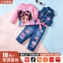 跨境女童印花卡通三件套