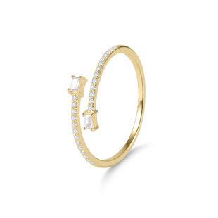 Golden Dawn Series S925 Silver Inlaid Moissanite Ring Collection Small Fresh Stacking Set Ring Small Ring for Men and Women