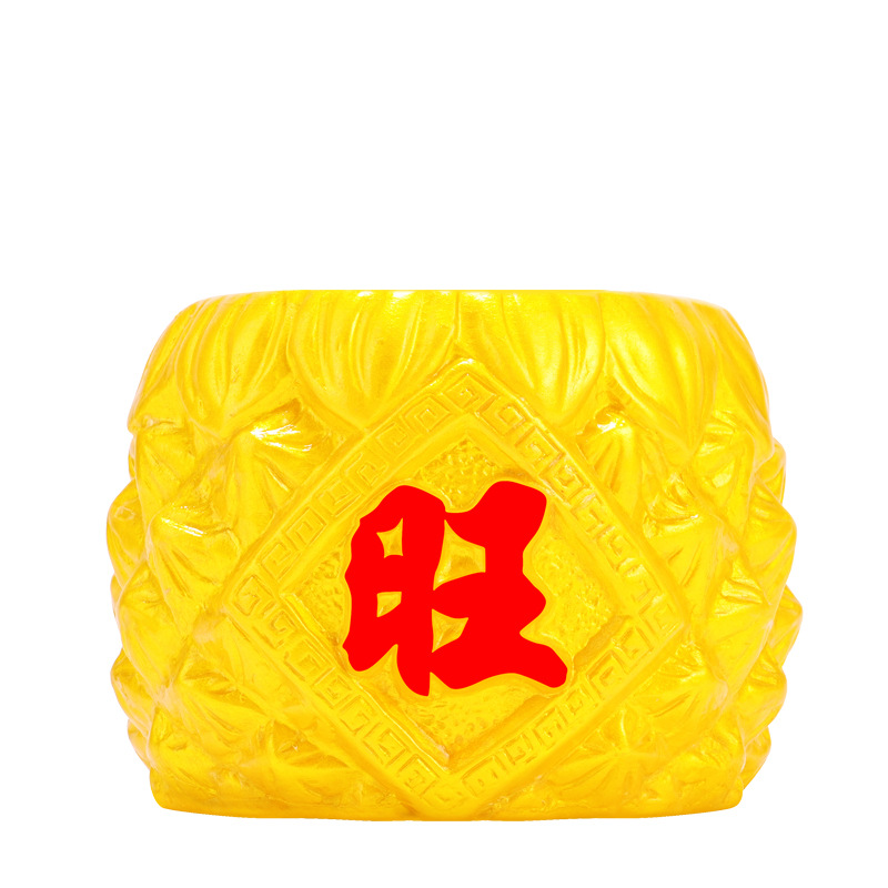 Pineapple Wanglai Ceramic Handmade Flower Pot Golden Fortune Meaning New Year's Eve Flower Imitation Floral Flower Pot Ceramic Pot-48088