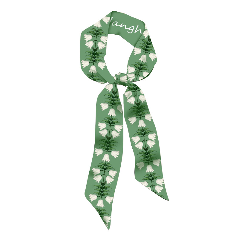 Bufanda pequeña larga de las Mujeres Nuevo estilo chino retro todo partido bufanda pequeña bufanda delgada banda de pelo estrecho cinta atada bolsa cinta