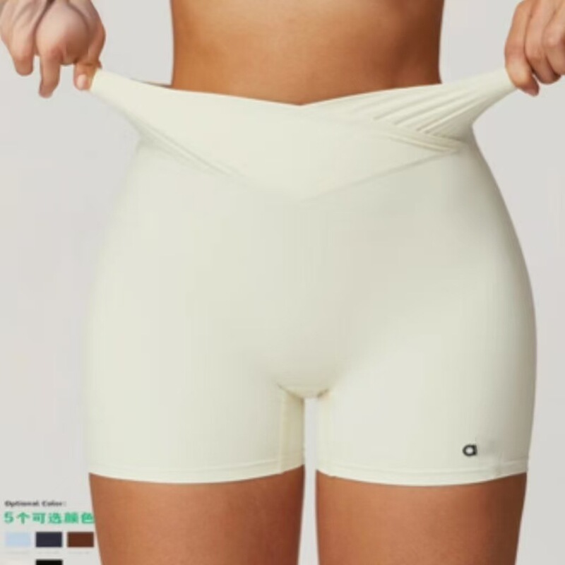 Al Eco-Friendly Naked-Feel Tight Yoga Shorts for Outdoor Running, Cross-Waist High-Waisted Fitness Shorts for Women Al Eco-Friendly Naked-Feel Tight Yoga Shorts for Outdoor Running, Cross-Waist High-Waisted Fitness Shorts for Women