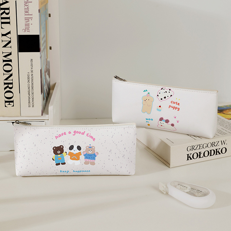 Nuevo estilo coreano de estilo de la chica creativo lindos bolsas de lápiz rojas de dibujos animados caja de papelería de estudiantes caja de lápiz