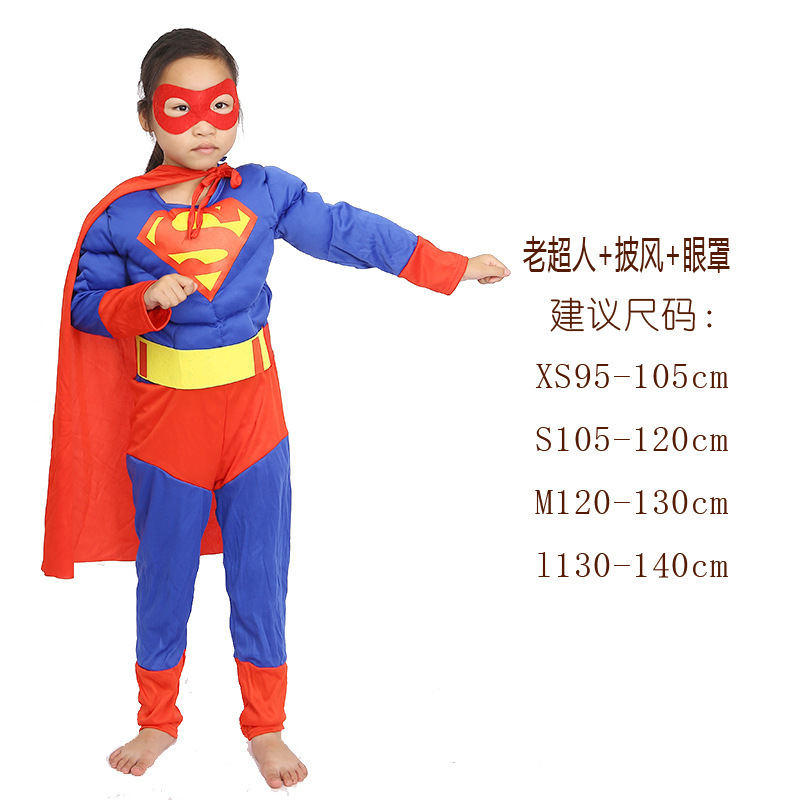 万圣节美国队长钢铁侠绿巨人擎天柱儿童肌肉衣服蜘蛛侠雷神演出服|undefined