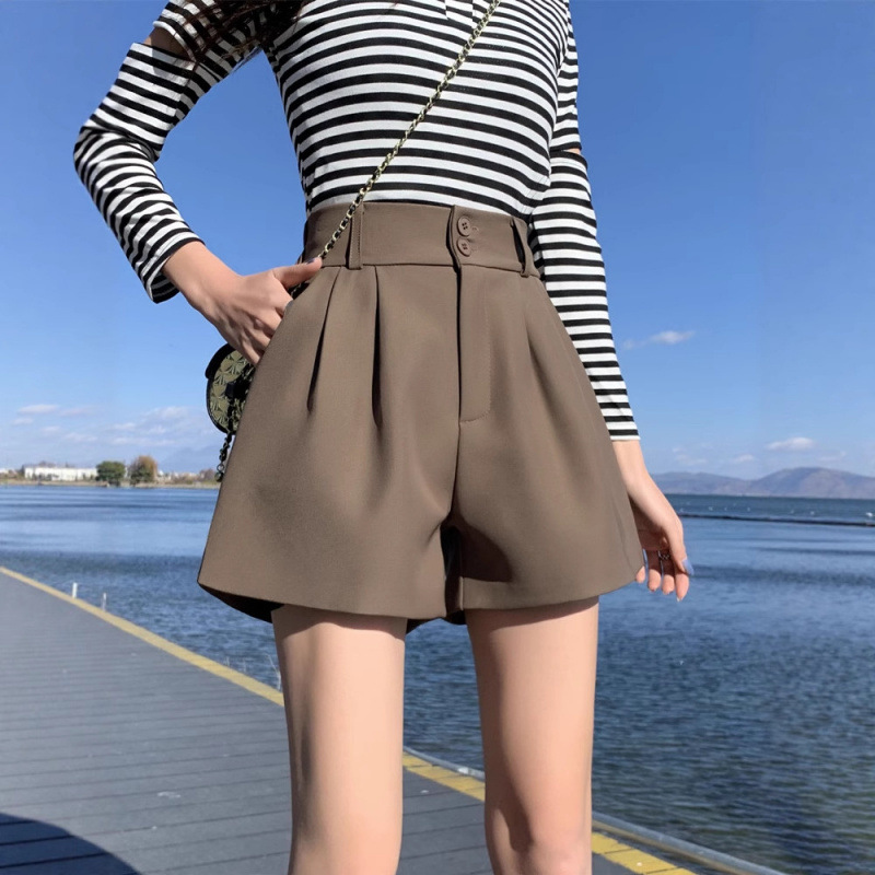短裤女外穿2025新款春夏秋高腰a字西装短裤百搭显瘦休阔腿短裤子