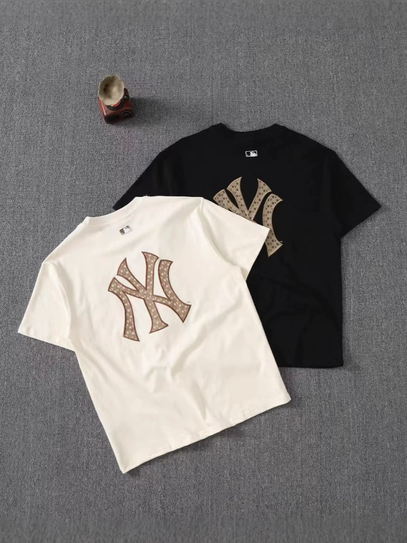 MLB, вышитая, спортивная летняя футболка, для любимой, с вышивкой, с коротким рукавом, новая коллекция